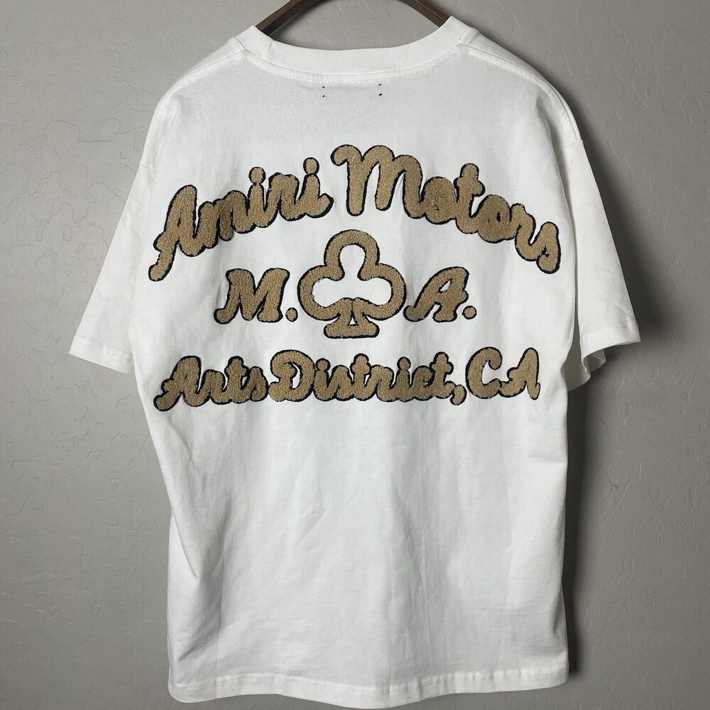 Amiri ARTS DISTRICT Shirt Mens White Size Small Short Sleeve 100% Cotton Rare